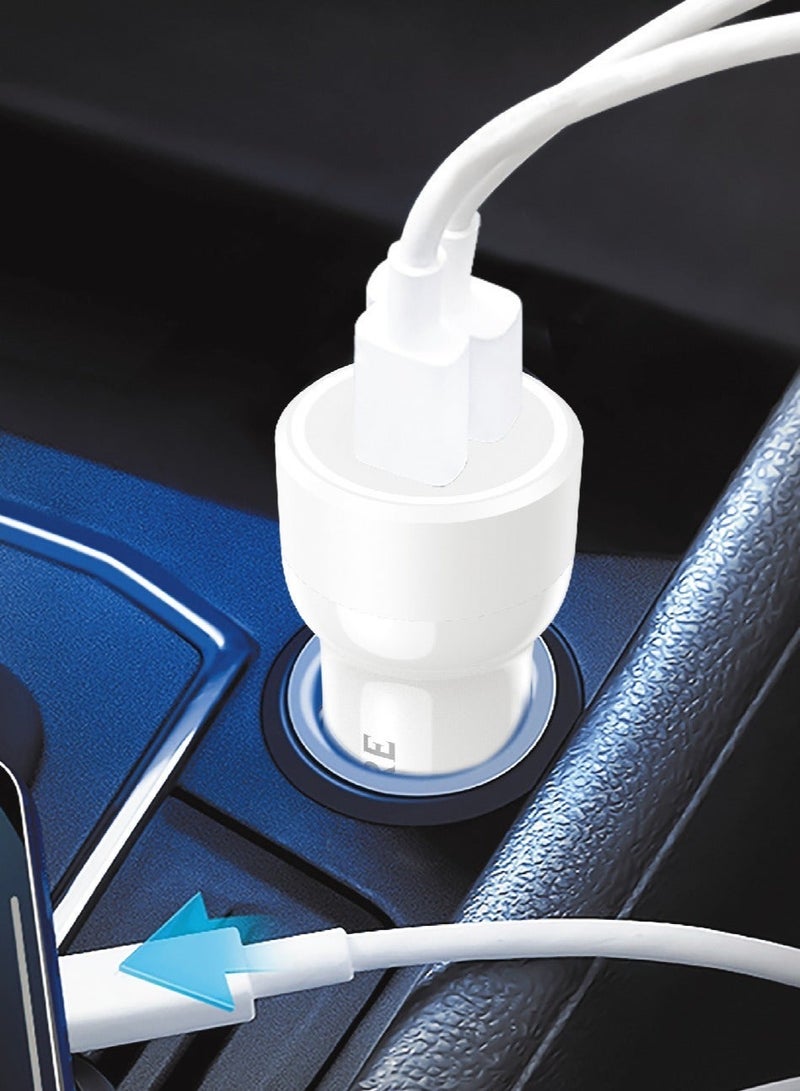 LEVORE Car Charger power delivery ( PD ) 2 Ports 51 W - White LGC121-WH - Image 3